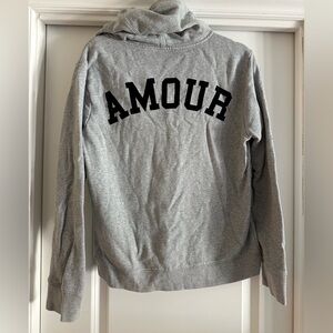 Zadig & Voltaire Cozy Gray Amour Hoodie Size L